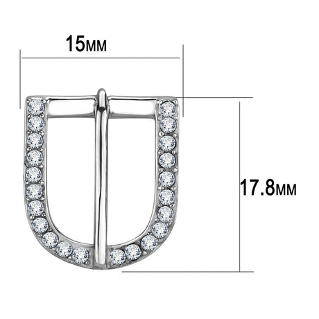 High polished (no plating) Stainless Steel Earrings with Top Grade Crystal  in Clear