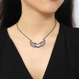 IP Black(Ion Plating) Stainless Steel Necklace with Top Grade Crystal  in Clear