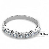 High polished (no plating) Stainless Steel Ring with Top Grade Crystal  in Clear