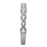 High polished (no plating) Stainless Steel Ring with Top Grade Crystal  in Clear