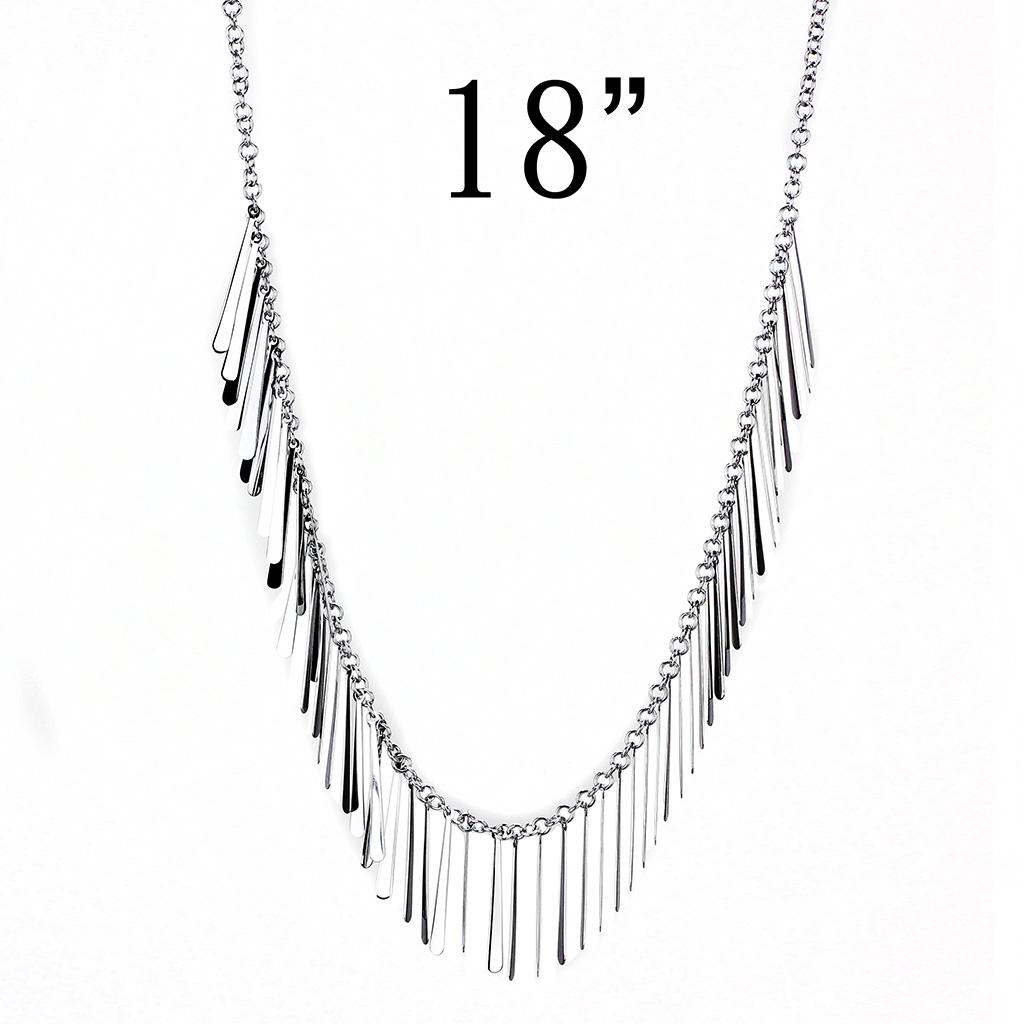High polished (no plating) Stainless Steel Necklace with No Stone