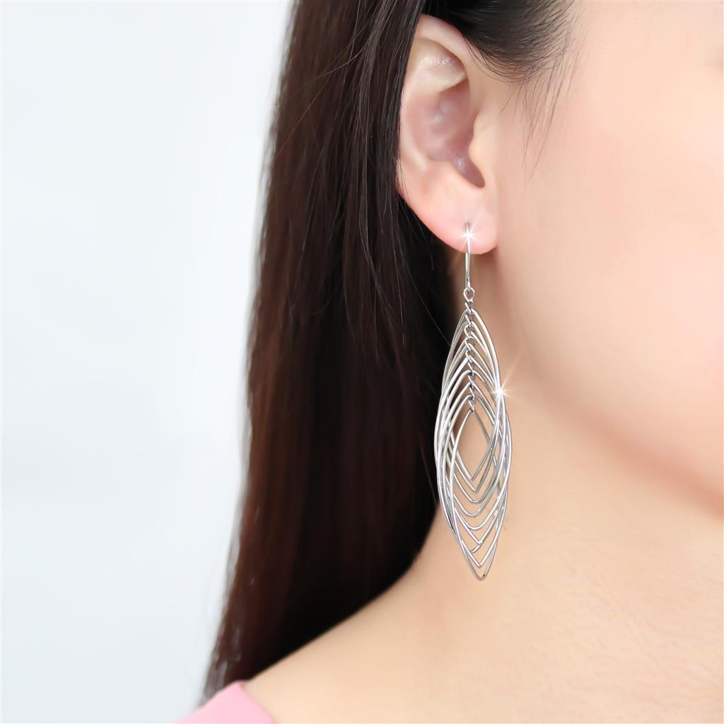 High polished (no plating) Stainless Steel Earrings with No Stone