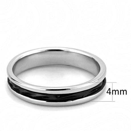 Two-Tone IP Black (Ion Plating) Stainless Steel Ring with No Stone
