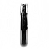 Two-Tone IP Black (Ion Plating) Stainless Steel Ring with No Stone