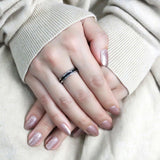 Two-Tone IP Black (Ion Plating) Stainless Steel Ring with No Stone