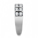 High polished (no plating) Stainless Steel Ring with AAA Grade CZ  in Clear