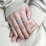 High polished (no plating) Stainless Steel Ring with AAA Grade CZ  in Clear