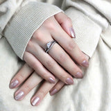 High polished (no plating) Stainless Steel Ring with AAA Grade CZ  in Clear