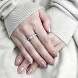IP Rose Gold(Ion Plating) Stainless Steel Ring with AAA Grade CZ  in Clear