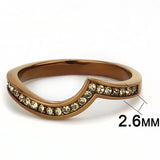 IP Coffee light Stainless Steel Ring with Top Grade Crystal  in Light Smoked