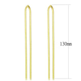 IP Gold(Ion Plating) Stainless Steel Earrings with No Stone