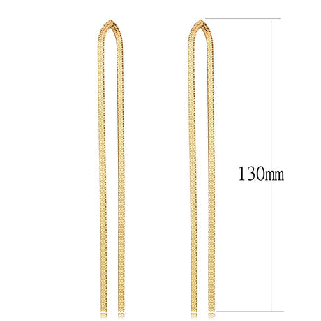 IP Rose Gold(Ion Plating) Stainless Steel Earrings with No Stone
