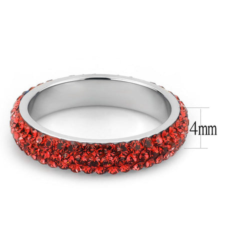 High polished (no plating) Stainless Steel Ring with Top Grade Crystal  in Siam