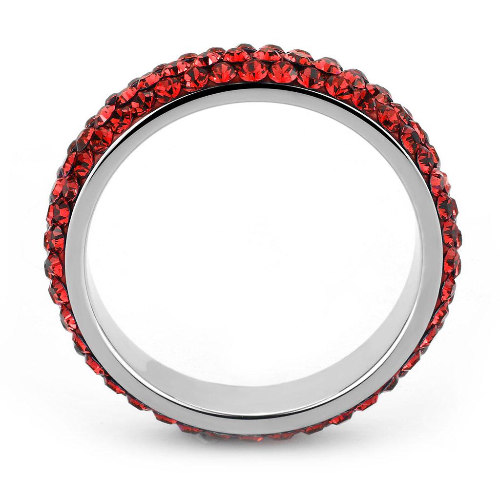 High polished (no plating) Stainless Steel Ring with Top Grade Crystal  in Siam