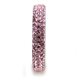 High polished (no plating) Stainless Steel Ring with Top Grade Crystal  in Light Rose