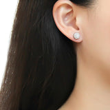 High polished (no plating) Stainless Steel Earrings with Top Grade Crystal  in Clear