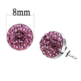 High polished (no plating) Stainless Steel Earrings with Top Grade Crystal  in Rose