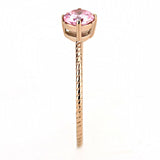 IP Rose Gold(Ion Plating) Stainless Steel Ring with AAA Grade CZ  in Rose