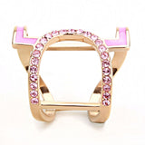IP Rose Gold(Ion Plating) Stainless Steel Ring with Top Grade Crystal  in Light Rose