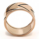 IP Rose Gold(Ion Plating) Stainless Steel Ring with Epoxy  in Jet