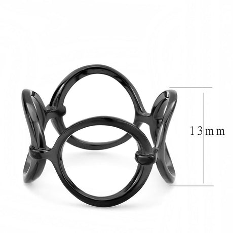 IP Black(Ion Plating) Stainless Steel Ring with No Stone