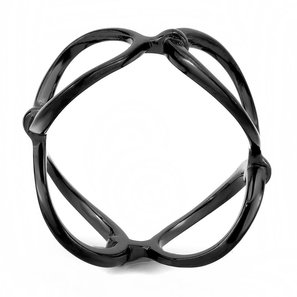 IP Black(Ion Plating) Stainless Steel Ring with No Stone