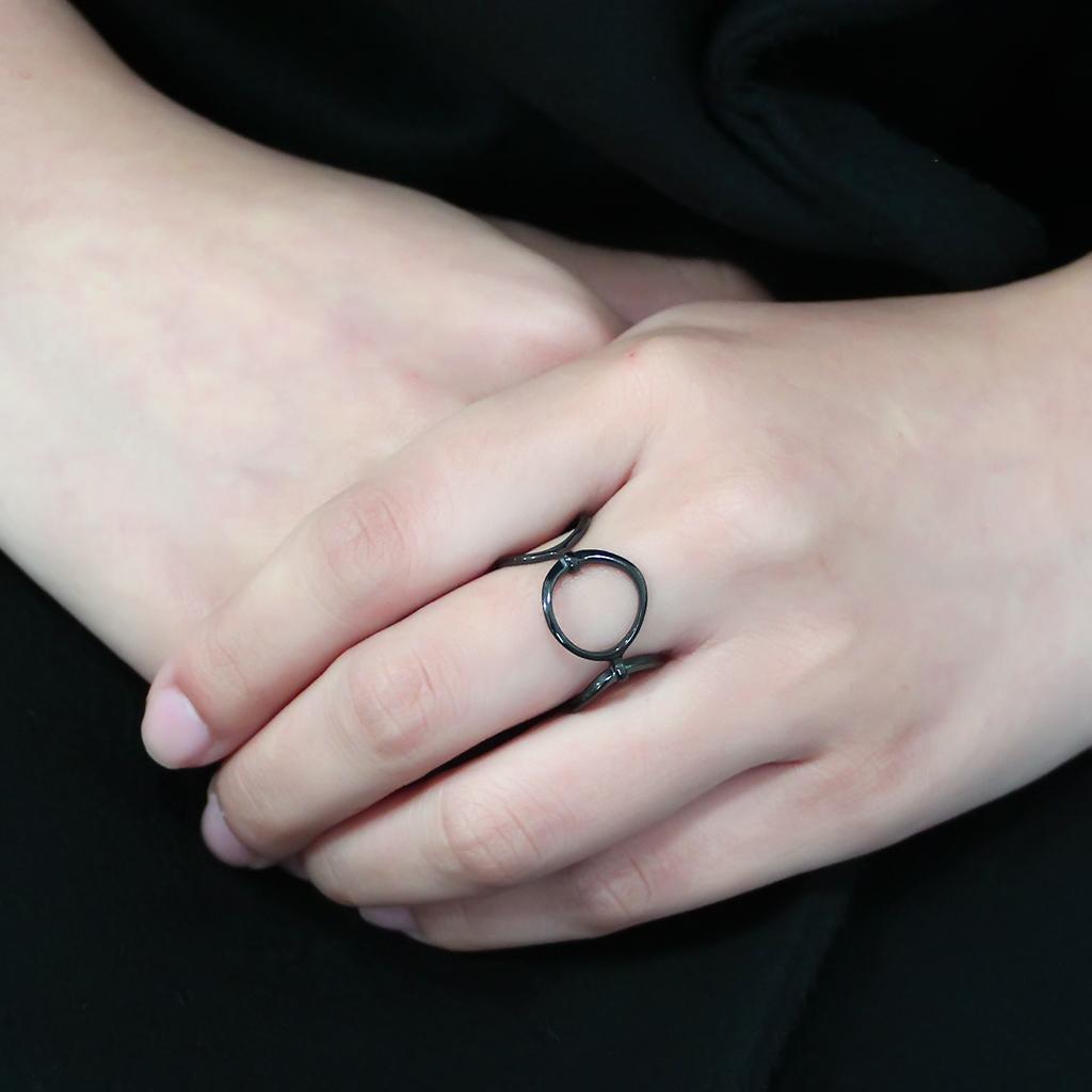 IP Black(Ion Plating) Stainless Steel Ring with No Stone