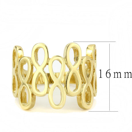 IP Gold(Ion Plating) Stainless Steel Ring with No Stone