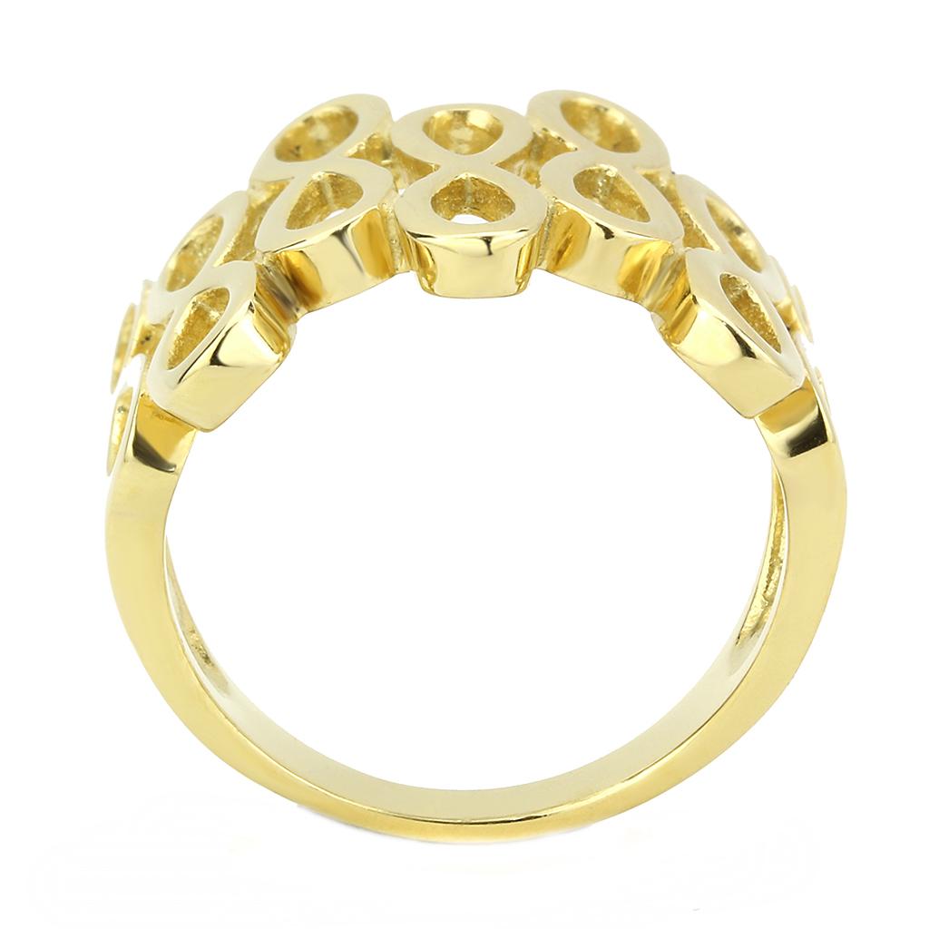 IP Gold(Ion Plating) Stainless Steel Ring with No Stone