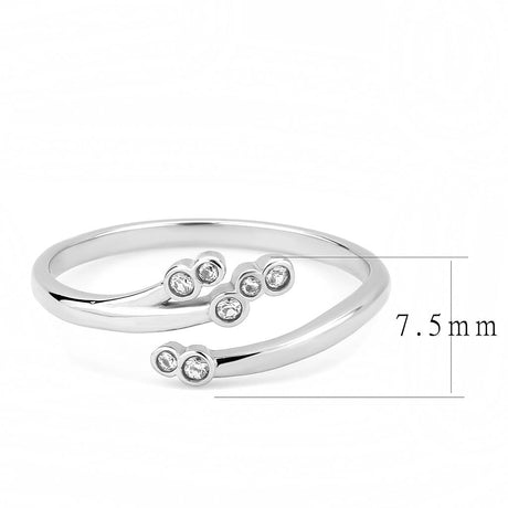 No Plating Stainless Steel Ring with AAA Grade CZ  in Clear