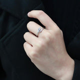 No Plating Stainless Steel Ring with AAA Grade CZ  in Clear
