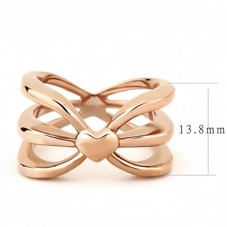 IP Rose Gold(Ion Plating) Stainless Steel Ring with No Stone