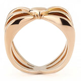 IP Rose Gold(Ion Plating) Stainless Steel Ring with No Stone
