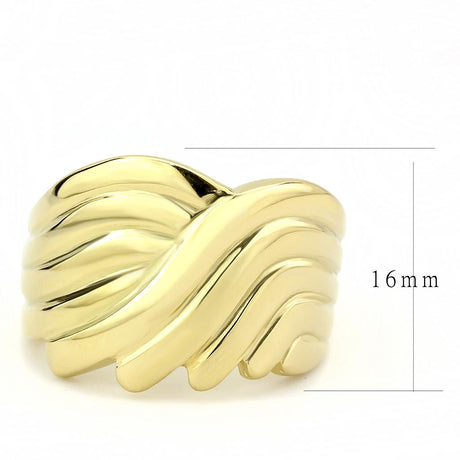 IP Gold(Ion Plating) Stainless Steel Ring with No Stone