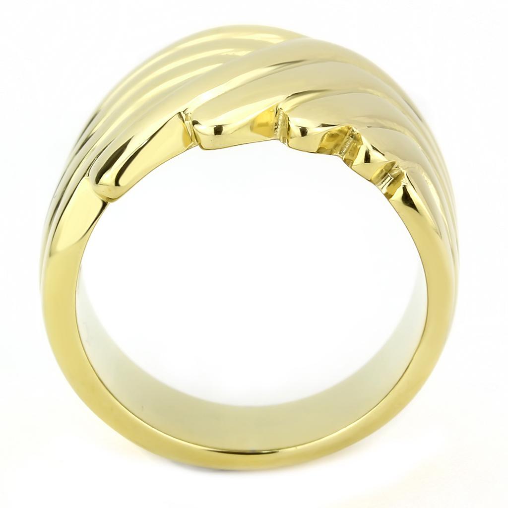 IP Gold(Ion Plating) Stainless Steel Ring with No Stone
