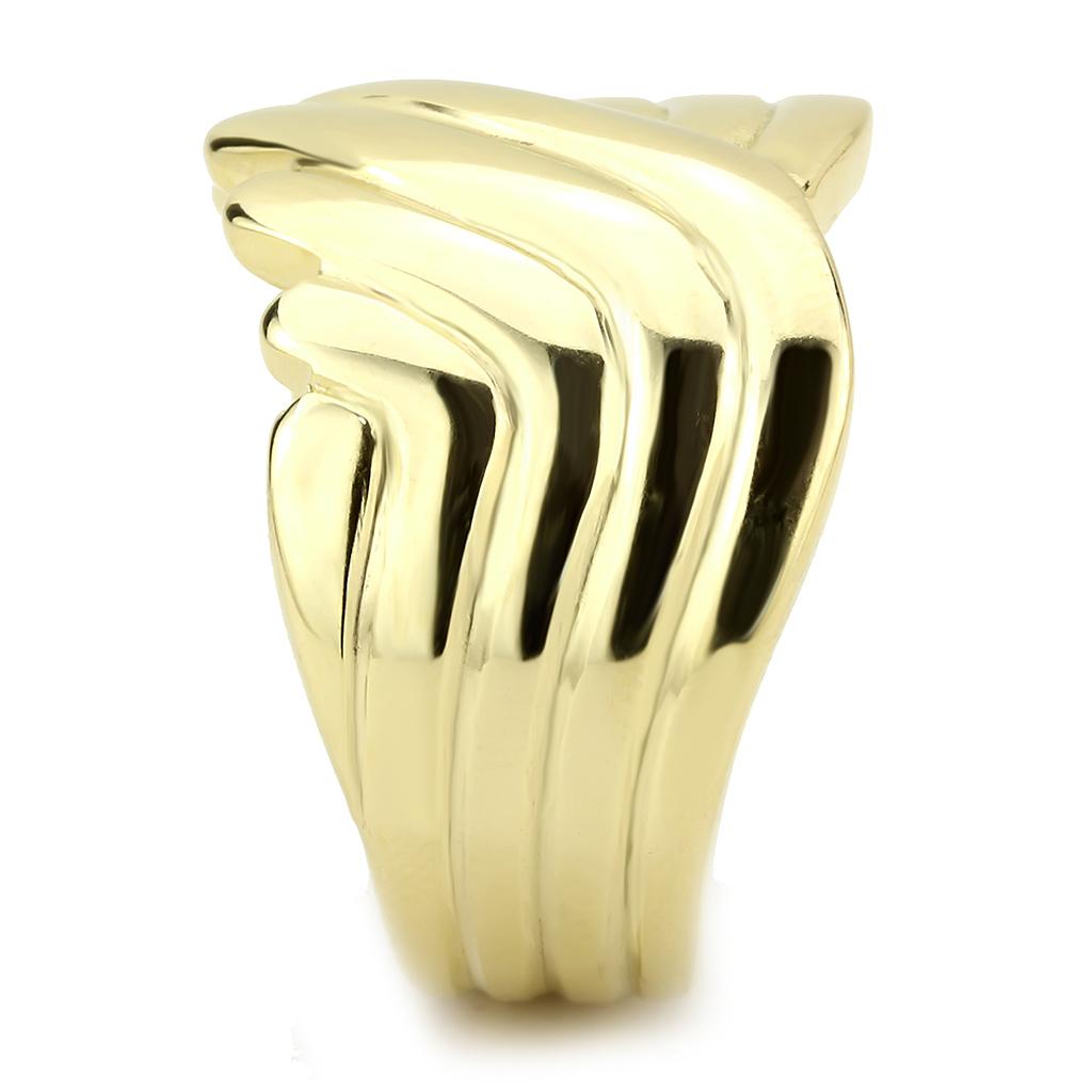 IP Gold(Ion Plating) Stainless Steel Ring with No Stone