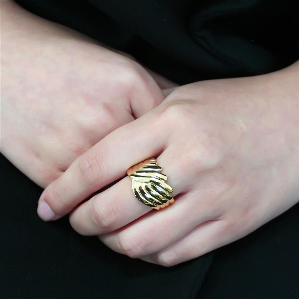 IP Gold(Ion Plating) Stainless Steel Ring with No Stone