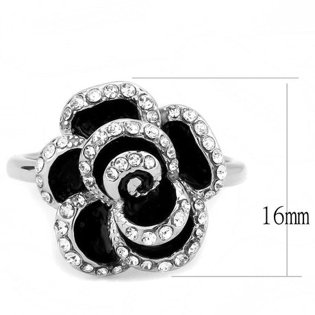 No Plating Stainless Steel Ring with Top Grade Crystal  in Clear