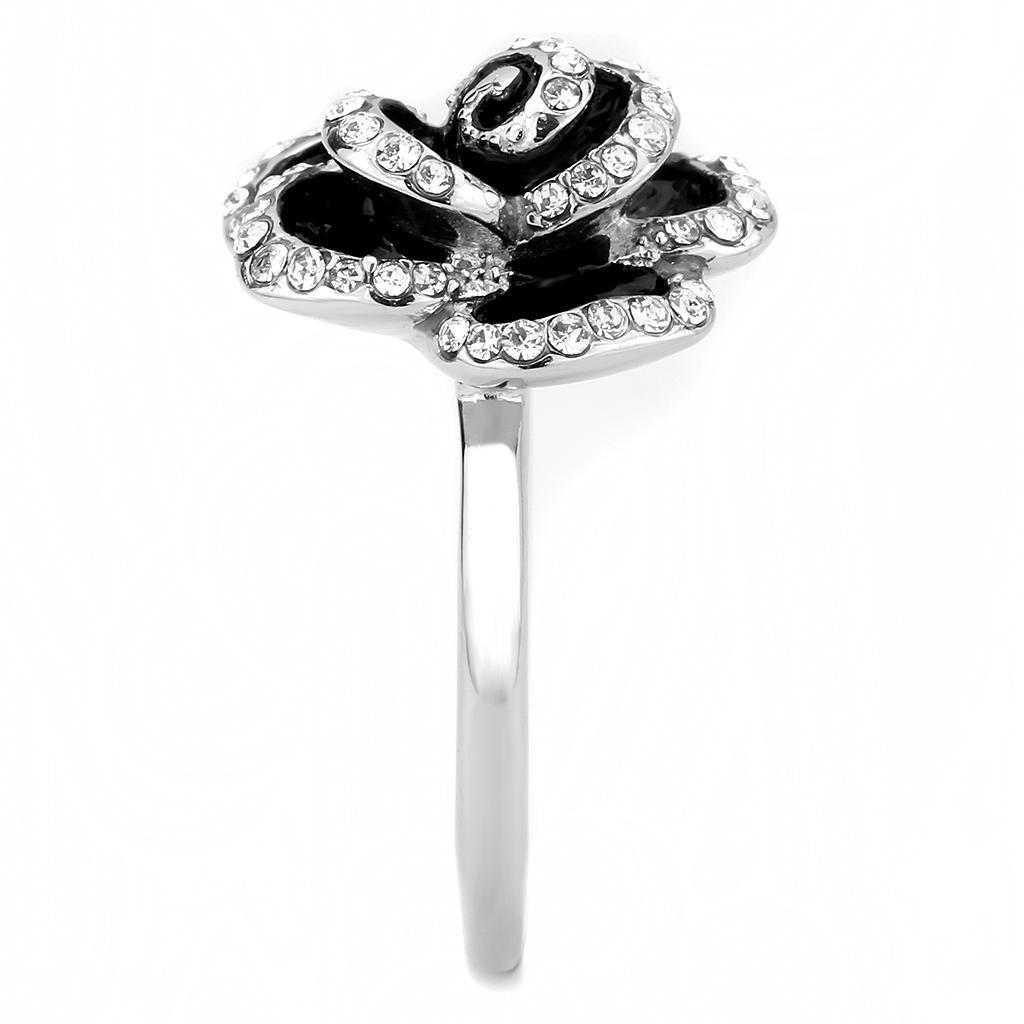 No Plating Stainless Steel Ring with Top Grade Crystal  in Clear
