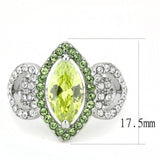 No Plating Stainless Steel Ring with AAA Grade CZ  in Apple Green color