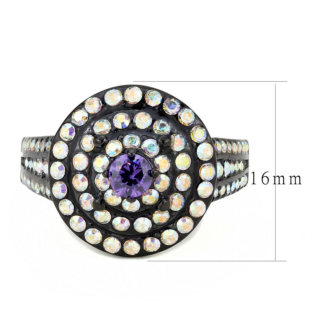 IP Black(Ion Plating) Stainless Steel Ring with Assorted  in Multi Color
