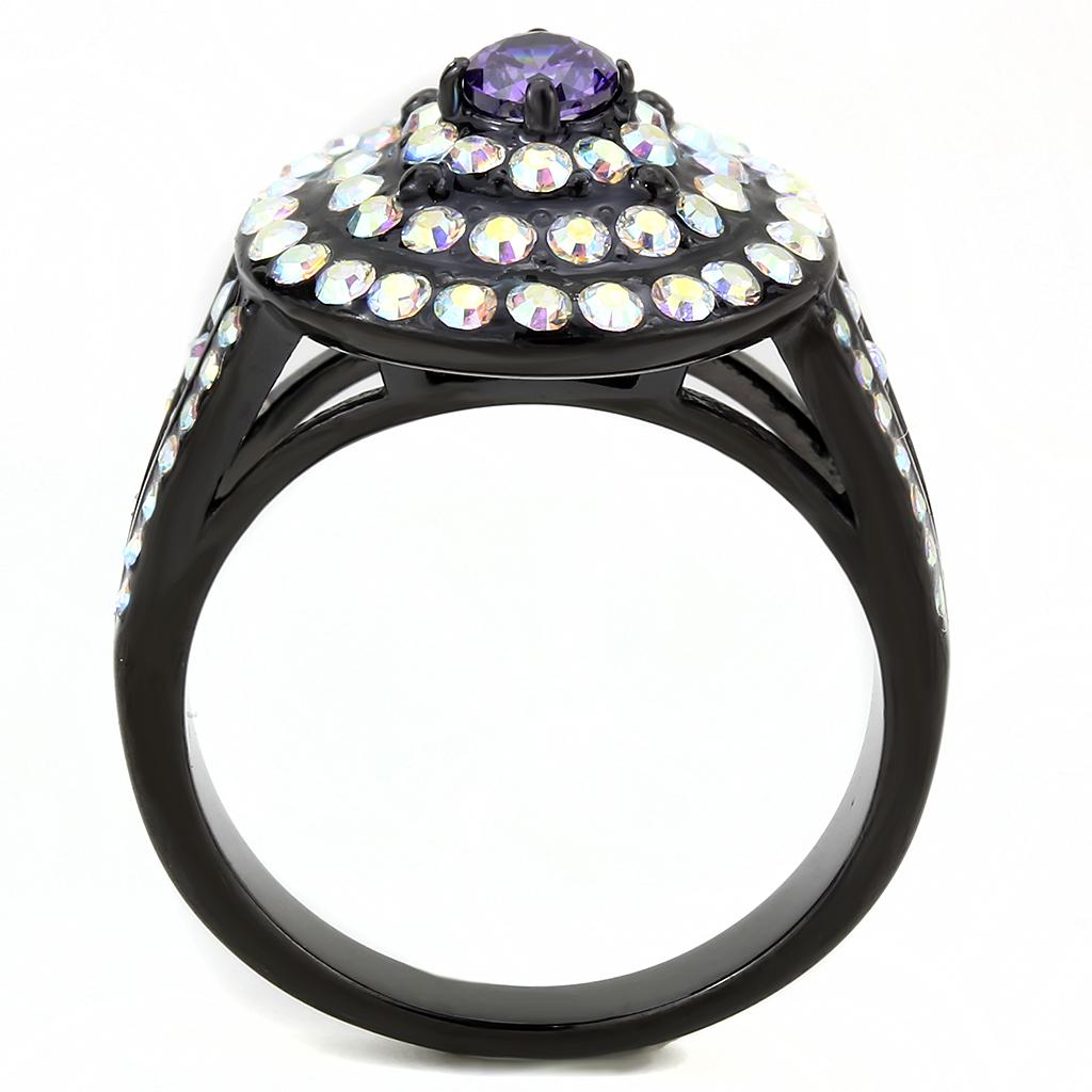 IP Black(Ion Plating) Stainless Steel Ring with Assorted  in Multi Color