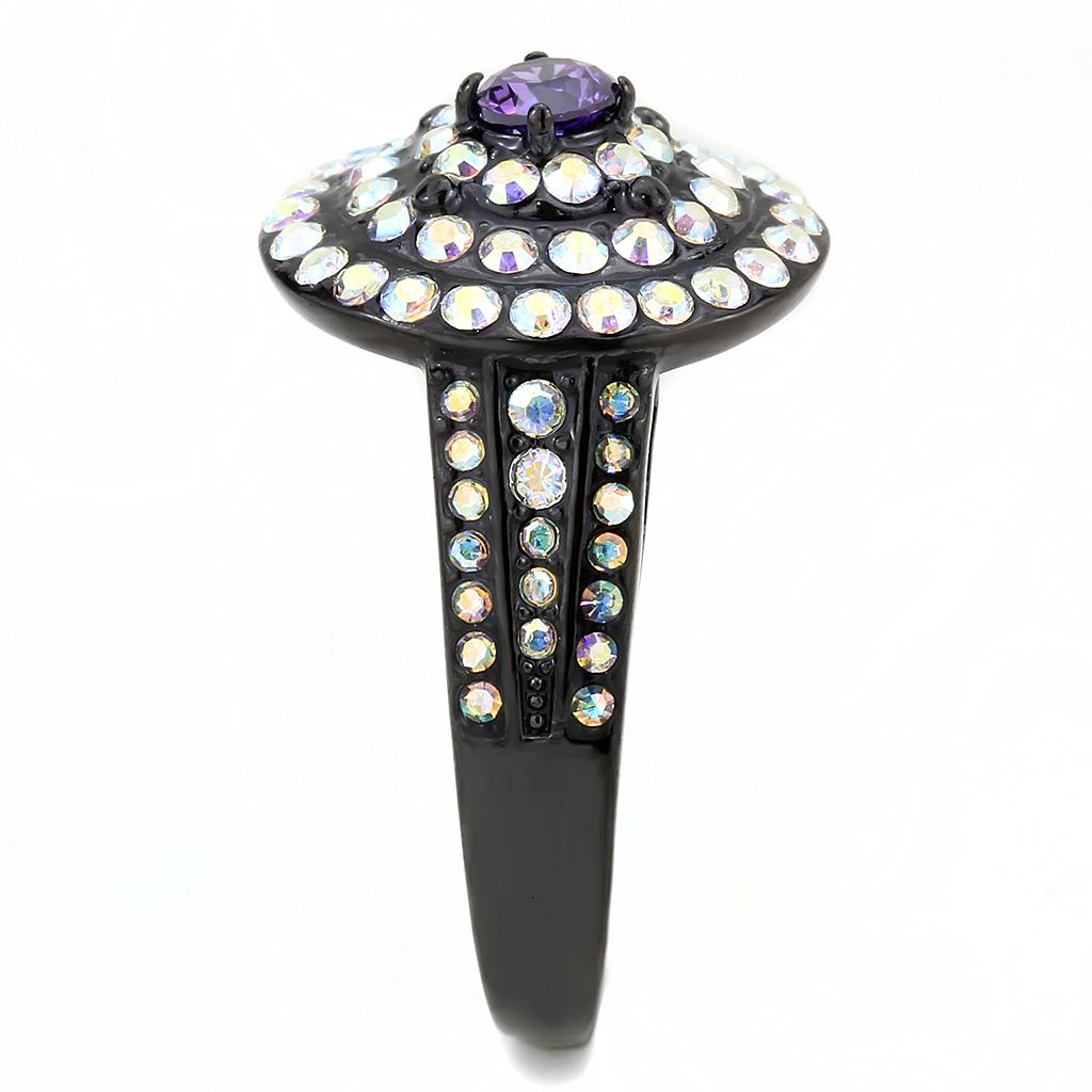 IP Black(Ion Plating) Stainless Steel Ring with Assorted  in Multi Color