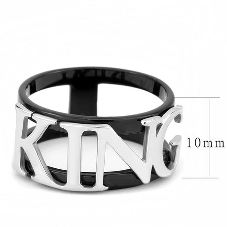 Two-Tone IP Black (Ion Plating) Stainless Steel Ring with No Stone