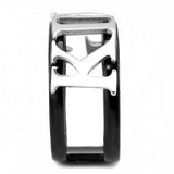 Two-Tone IP Black (Ion Plating) Stainless Steel Ring with No Stone