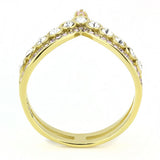 IP Gold(Ion Plating) Stainless Steel Ring with AAA Grade CZ  in Rose
