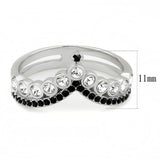 No Plating Stainless Steel Ring with Top Grade Crystal  in Clear