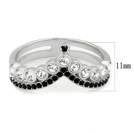 No Plating Stainless Steel Ring with Top Grade Crystal  in Clear