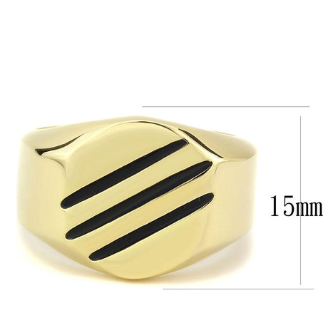 IP Gold(Ion Plating) Stainless Steel Ring with No Stone