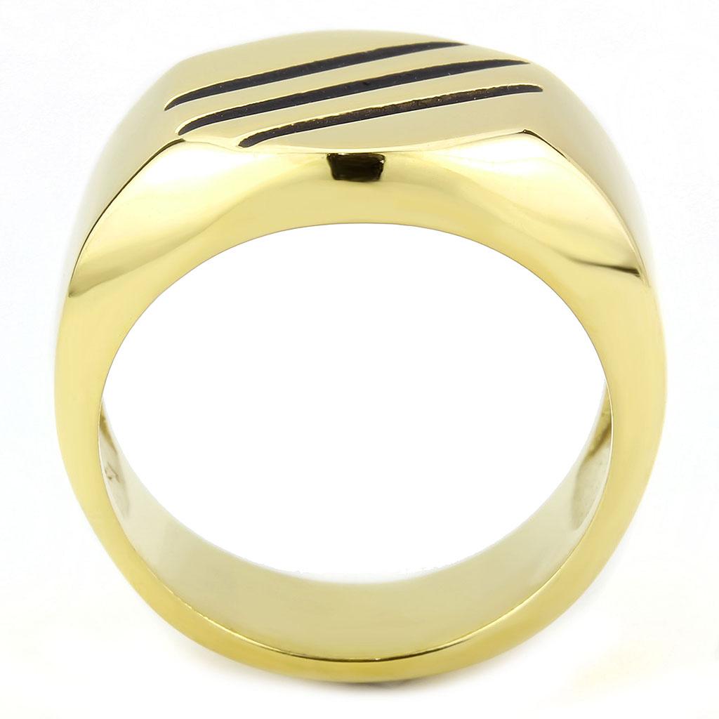 IP Gold(Ion Plating) Stainless Steel Ring with No Stone